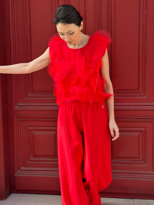 Bestseller "Handmade petals top", RED