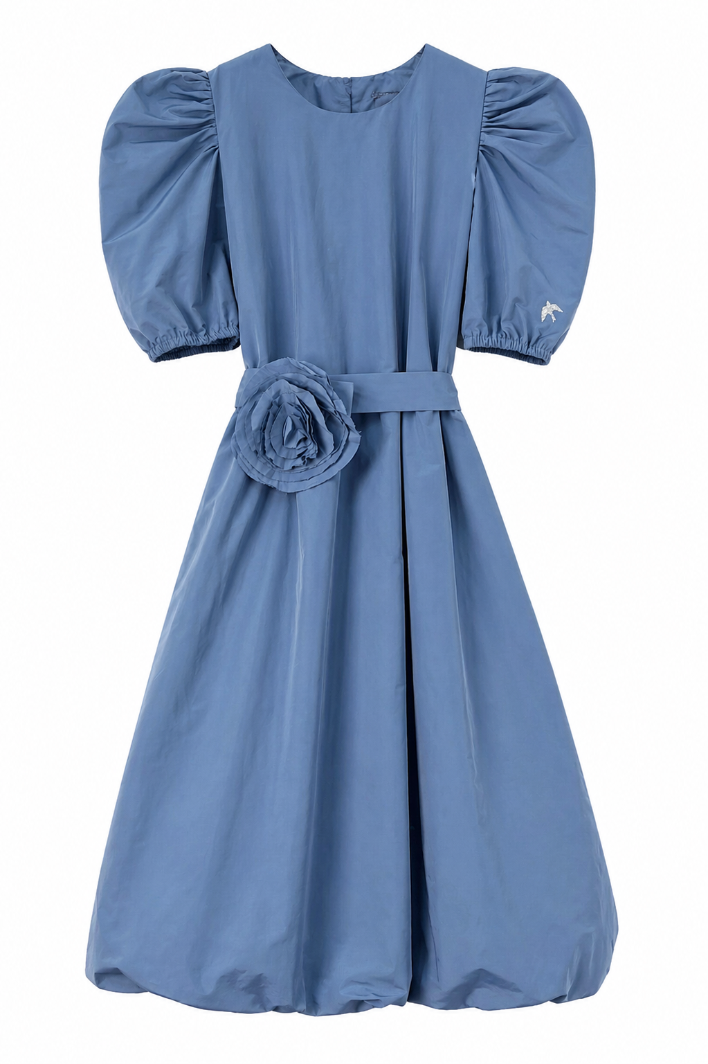 Rochie PASTELS din tafta cu cordon si brosa detasabila