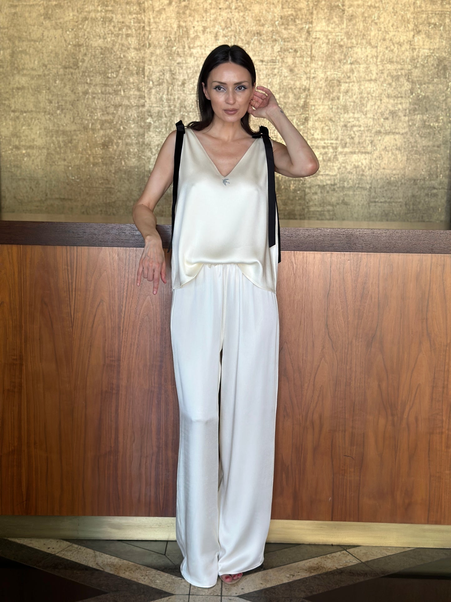 Set din satin- PANTALONI