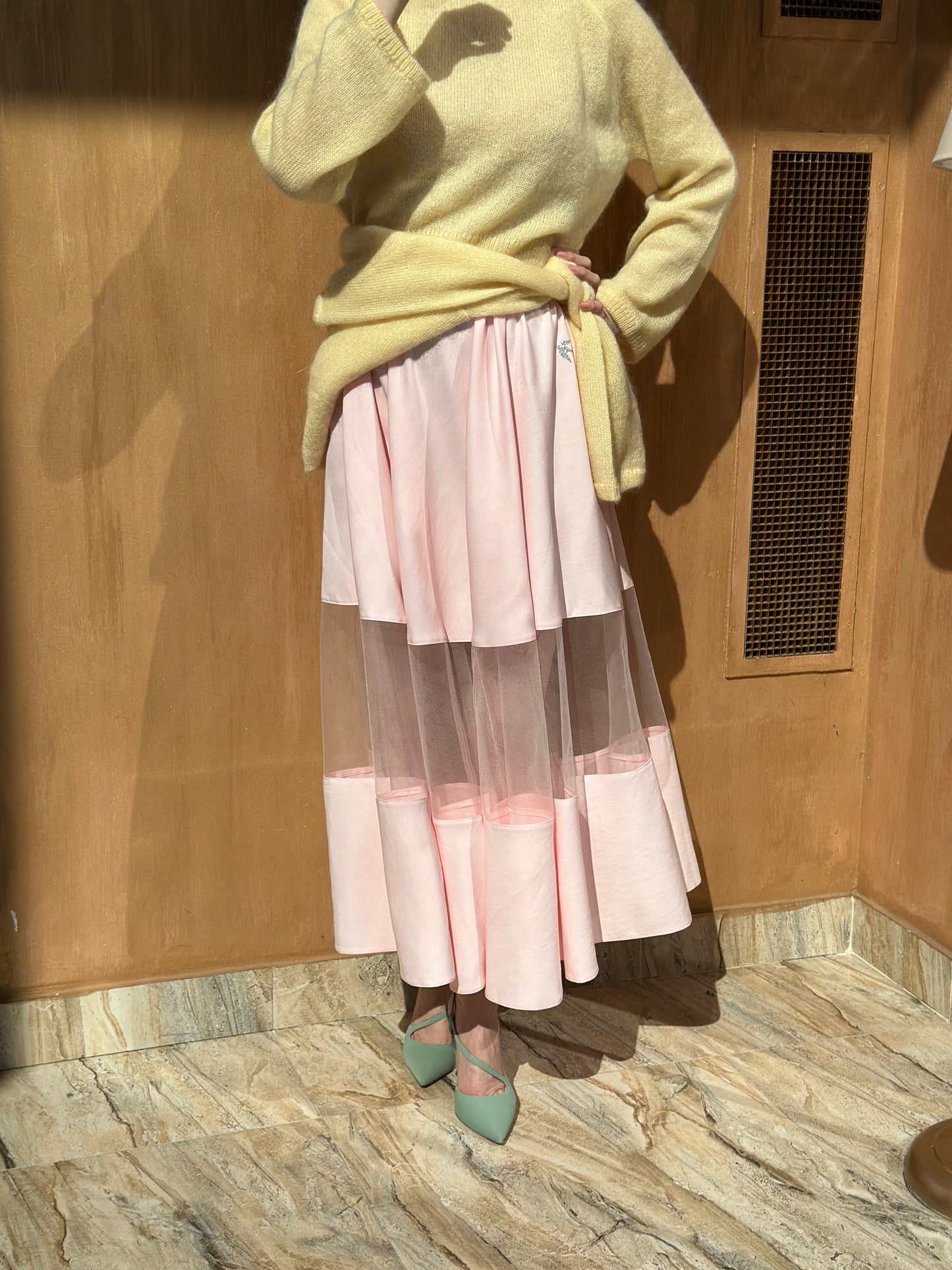 Fusta PASTELS cu inserții transparente