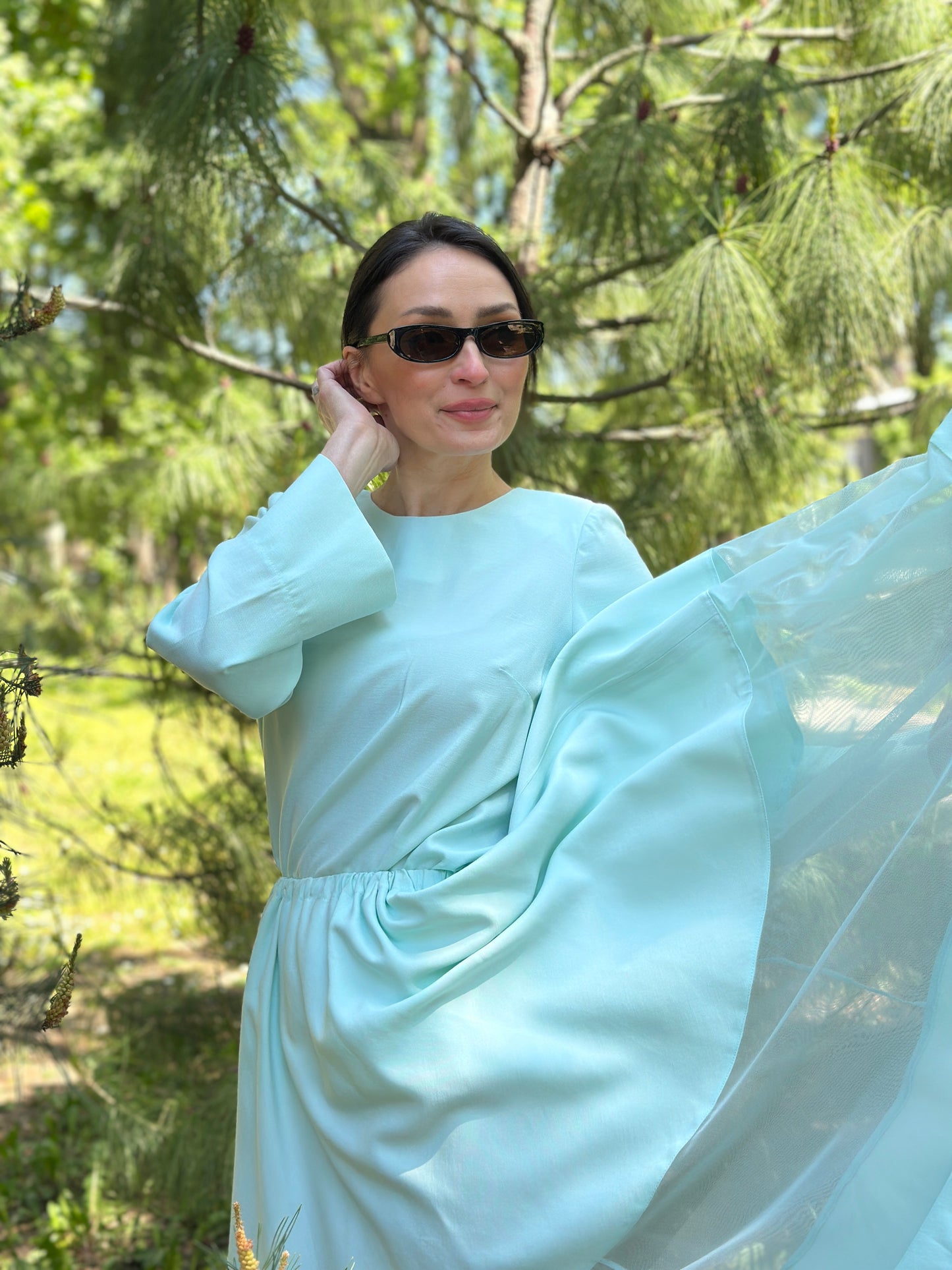 Fusta PASTELS cu inserții transparente