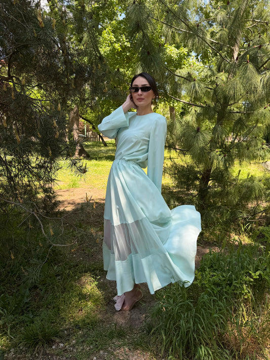 Fusta PASTELS cu inserții transparente