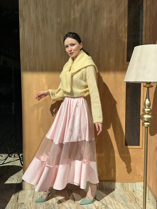 Fusta PASTELS cu inserții transparente