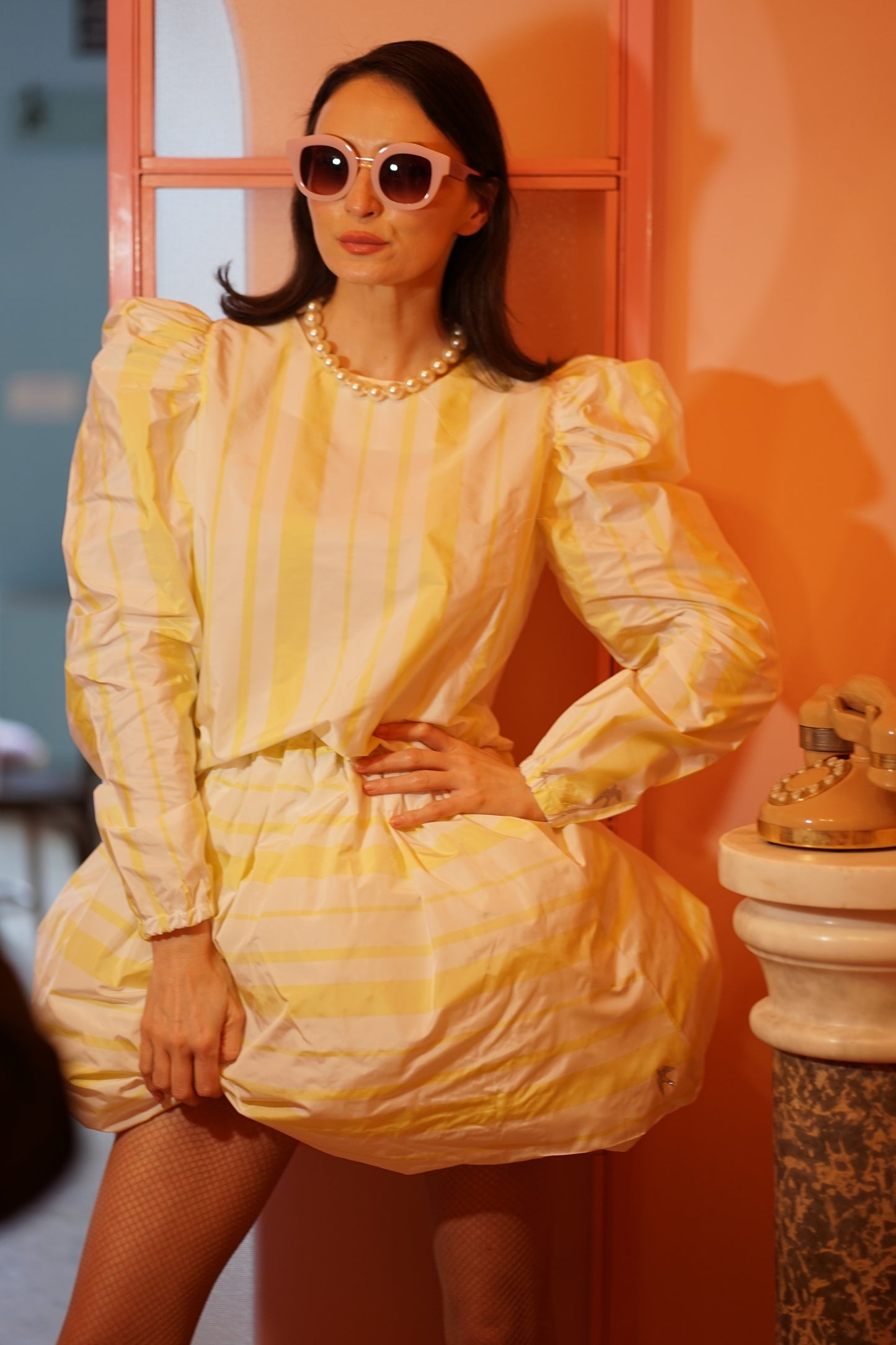 BLUZA BUFANTA CU DUNGI, YELLOW
