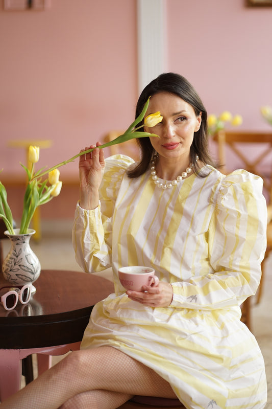 BLUZA BUFANTA CU DUNGI, YELLOW