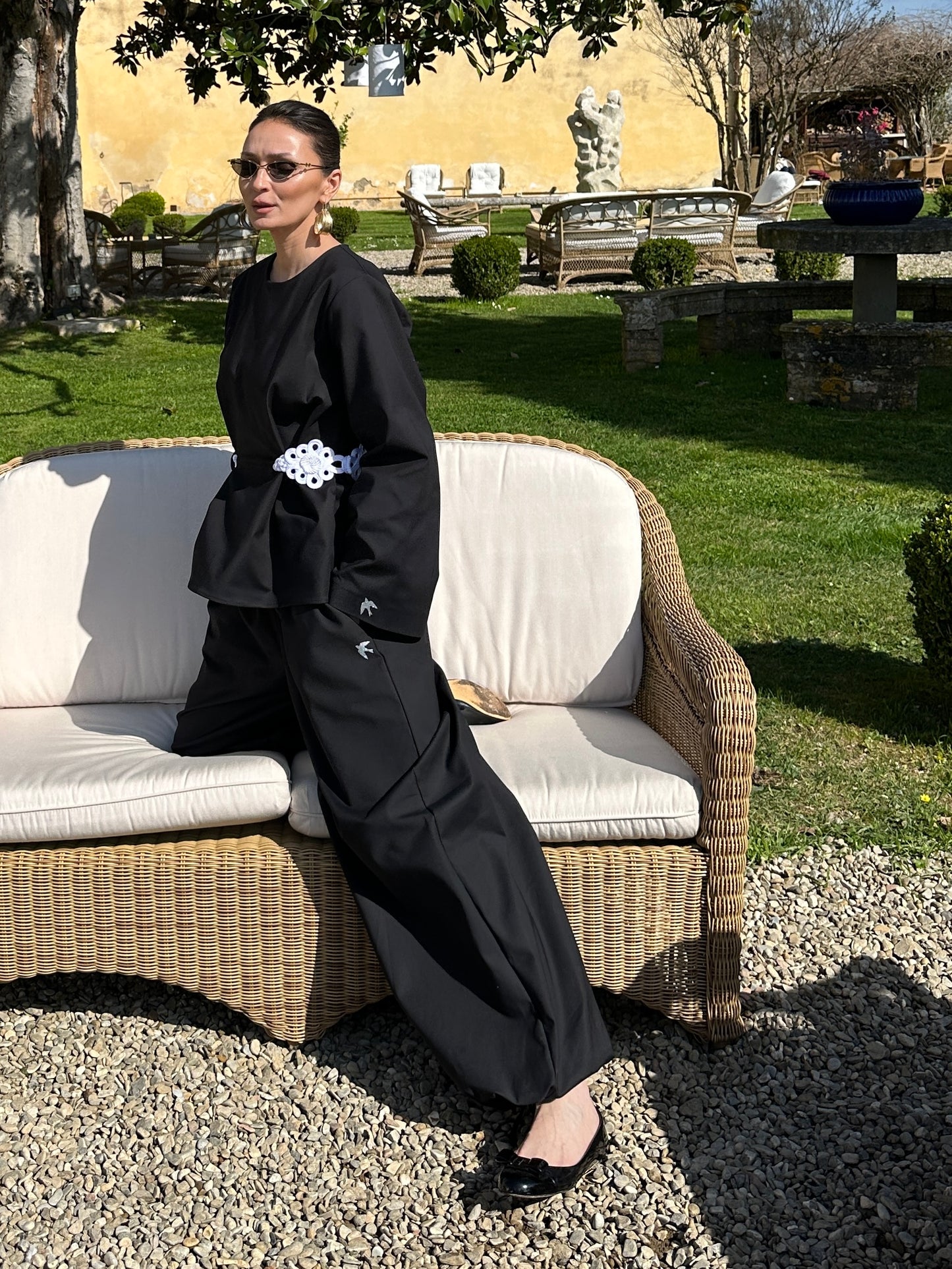 Pantaloni bufanti DONNA, BLACK
