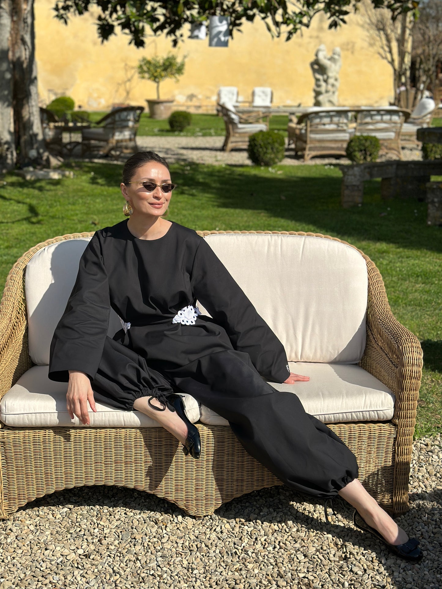 Pantaloni bufanti DONNA, BLACK