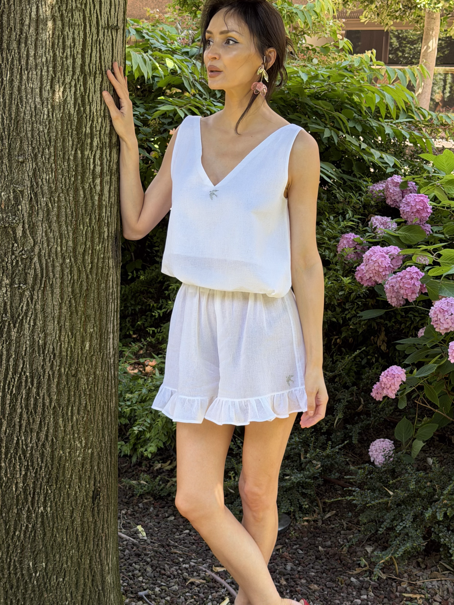 Set LEISURE – Pantaloni Scurți din Pânză Topită