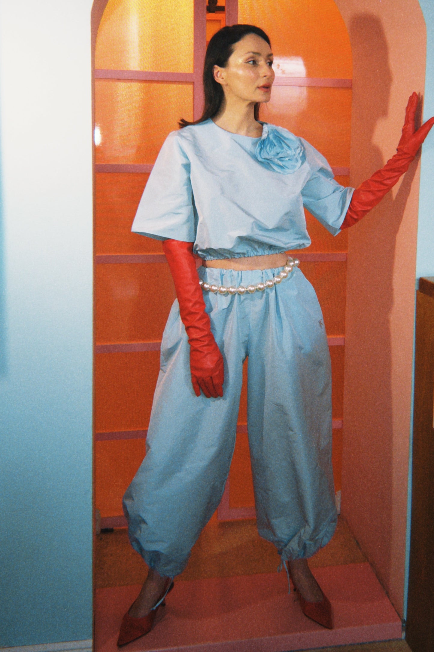 PANTALONI BUFANTI, BABY BLUE